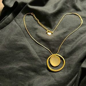 Gold colored dual pendant necklace